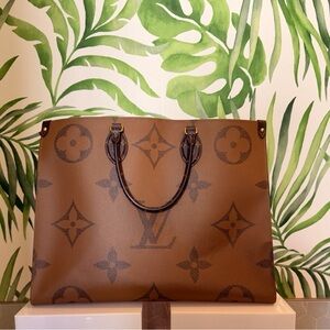 Louis Vuitton Onthego GM Monogram Giant/ Monogram Reverse Canvas Tote